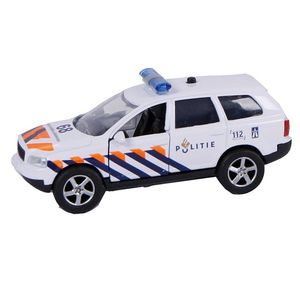 2-Play politiewagen pull-back met licht en geluid 11 cm wit
