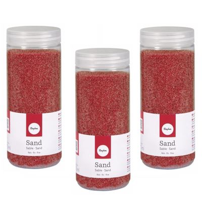 5x pakjes fijn decoratie zand rood 475 ml