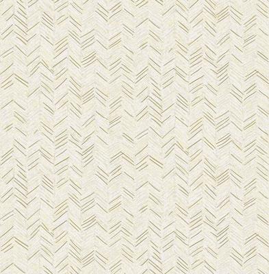 Dutch Wallcoverings Euphorie - Visgraat - Wit/Goud