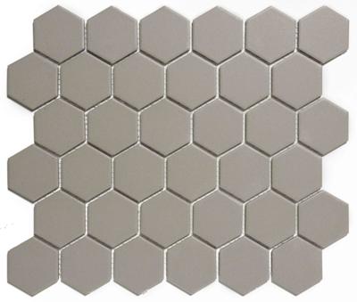 The Mosaic Factory London Mozaiek Tegel Hexagon - Grijs Porselein Ongeglazuurd, R11 281x325 mm