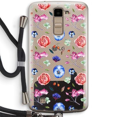 Bloemetjes: LG K10 (2016) Transparant Hoesje met koord