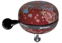 Basil bloom - fietsbel - 80 mm - rood met bloemen