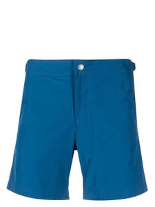 Alexander McQueen short droit à bande logo - Bleu