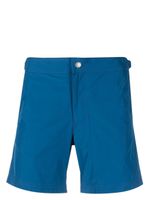 Alexander McQueen short droit à bande logo - Bleu - thumbnail