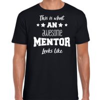 Cadeau t-shirt voor heren - awesome mentor - zwart - docent/leraar/schooljaar bedankje