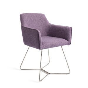 Jesper Home Eetkamerstoel 'Hofu' Beehive Steel, kleur Violet Daisy