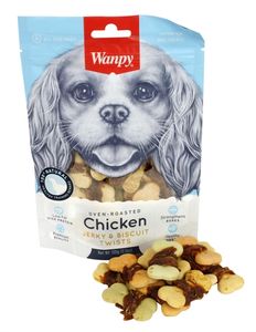 WANPY OVEN-ROASTED CHICKEN JERKY / BISCUIT TWISTS 100 GR