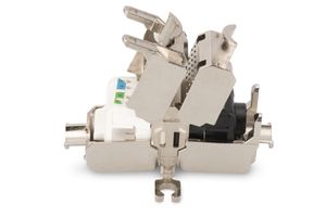 Digitus RJ45 / Connector Netwerk Adapter CAT 6A, Zonder connectoren [1x LSA, Snijklem, Snelaansluiting - 1x LSA, Snijklem, Snelaansluiting] Zilver, Staal