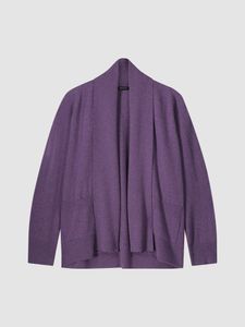 Open cashmere open sjaalkraag vest met zakken