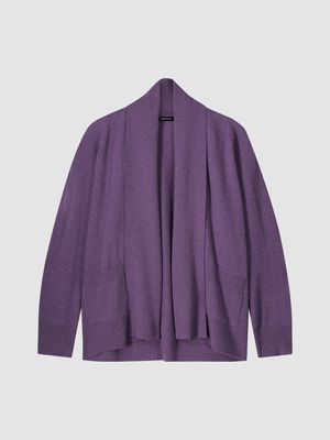 Open cashmere open sjaalkraag vest met zakken