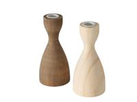 Kandelaar hout H17cm naturel bruin