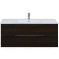 Seville Badmeubelset 120 cm - 2 Laden Black Oak Edge Greep - Wastafel Enjoy Enkel