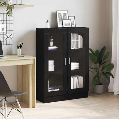 Boekenkast 82,5x30,5x115 cm spaanplaat zwart eikenkleurig
