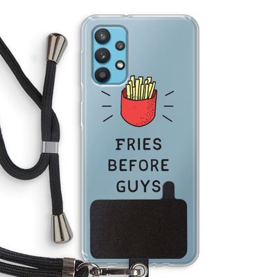 Fries before guys: Samsung Galaxy A32 4G Transparant Hoesje met koord