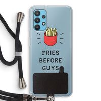 Fries before guys: Samsung Galaxy A32 4G Transparant Hoesje met koord
