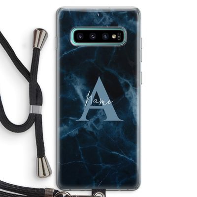 Midnight Marble: Samsung Galaxy S10 Plus Transparant Hoesje met koord