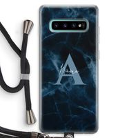 Midnight Marble: Samsung Galaxy S10 Plus Transparant Hoesje met koord