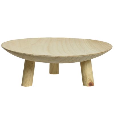 Fruitschaal op voet - hout - 30 x 10 cm