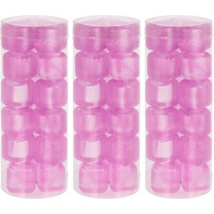 54x Roze ijsblokjes/ijsklontjes van kunststof/plastic   -