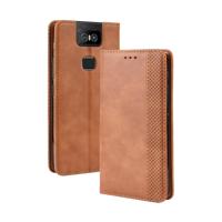Magnetische Buckle retro Crazy Horse textuur horizontale Flip lederen case voor ASUS Zenfone 6 ZS630KL met houder & kaartsleuven & fotolijstjes (brui