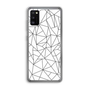 Geometrische lijnen zwart: Samsung Galaxy A41 Transparant Hoesje