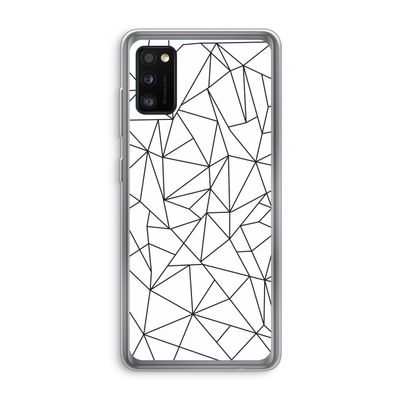 Geometrische lijnen zwart: Samsung Galaxy A41 Transparant Hoesje