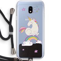 Regenboog eenhoorn: Samsung Galaxy J3 (2017) Transparant Hoesje met koord