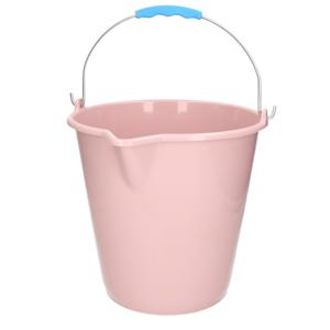 Plasticforte Emmer - met schenktuit - 12L - oud roze - schoonmaakemmer