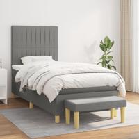Boxspring met matras stof donkergrijs 100x200 cm