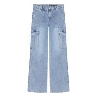 Indian Blue Jeans Meisjes jeans broek cargo wide fit - Licht blauw denim - thumbnail