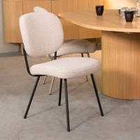 LABEL51 Eetkamerstoel Singapore - Naturel - Boucle - Black Frame