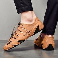 Bruine leren outdoorsandalen voor heren met een veilig veterontwerp - perfect voor wandelen en vrijetijdskleding Lightinthebox