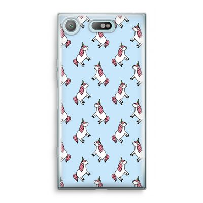 Eenhoorns overal: Sony Xperia XZ1 Compact Transparant Hoesje