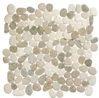 Stone Line Pebbles Mozaiek Tegel Kiezel - Crème / Beige / Bruin Kiezels Ongeglazuurd 300x300mm