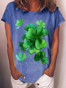 Women‘s St. Patricks Day Irish Shamrock Print Casual T-Shirt