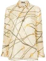 Versace chemise à logo en jacquard - Jaune