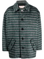 Marni manteau rayé à simple boutonnage - Vert