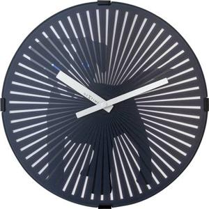 NeXtime - NeXtime - Wandklok - 30cm - Plastic - Bewegend- Zwart -
