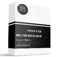 Molton Hoeslaken Badstof Waterdicht Topper 200x200 Cm Waterdicht & Ademend & Zacht Fresh And Co - Dekbed-Discounter.nl