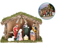 Hi Kerststal Set - Houten Stal met 7 Kerstbeelden - 30 cm