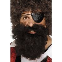 Bruine piraten verkleed baard voor heren - thumbnail
