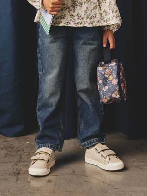 Mom jeans voor meisjes middenblauw