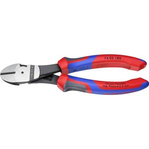 Knipex Kraft-Seitenschneider 180mm mit PVC-Handschutz Knipex 74 02 180 Werkplaats Kracht-zijsnijtang Met facet 180 mm