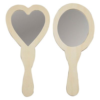 Creativ Company Versier je houten handspiegel, 2st. 25cm