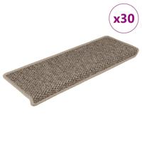 Trapmatten zelfklevend 30 st sisal-look 65x21x4 cm donkerbeige