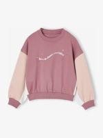Colorblock sportieve sweater voor meisjes oudroze