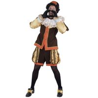 Piet verkleed kostuum luxe 4-delig - bruin - polyester - pietenpak voor volwassenen 48-50 (S/M)  -