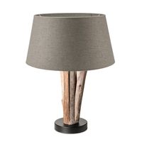 Home sweet home tafellamp Bindy houten takken & lampenkap Melrose - grijs