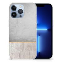 Apple iPhone 13 Pro Bumper Hoesje Wood Concrete