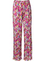 MSGM pantalon plissé à fleurs - Rose